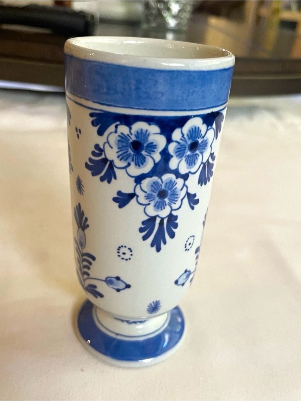 Blue Floral Porcelain Tumbler - Classic Home Dining